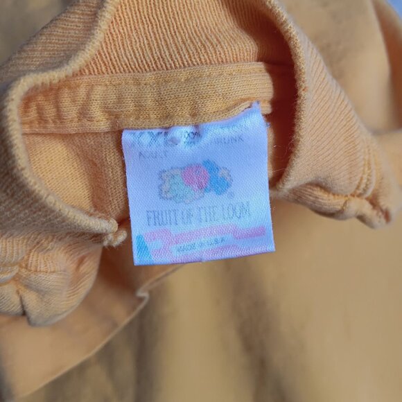 XXL Vtg Fruit Of The Loom Yellow Short Sleeve Crewneck T-Shirt Cotton Made USA - Picture 3 of 8